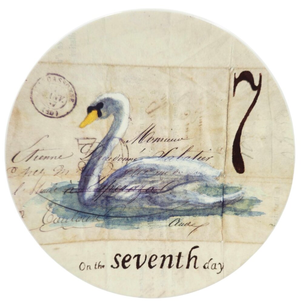 Williams Sonoma 12 Day's of Christmas Salad Plate - Seven Swans A-Swimming